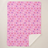 Polka harten roze sherpa deken (Voorkant)