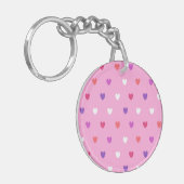Polka harten roze sleutelhanger (Voorkant Links)