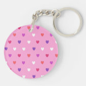 Polka harten roze sleutelhanger (Achterkant)