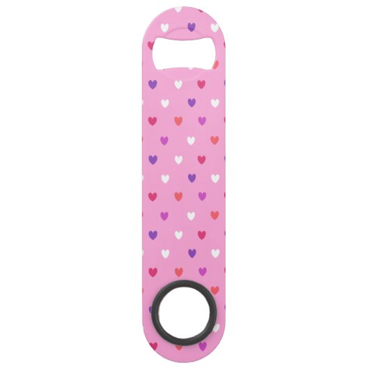 Polka harten roze speed flessenopener (Achterkant)