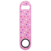 Polka harten roze speed flessenopener (Voorkant)