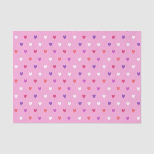 Polka harten roze tissuepapier (Voorkant)