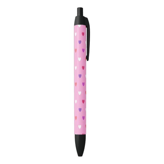 Polka harten roze zwarte inkt pen (Achterkant (Verticaal))