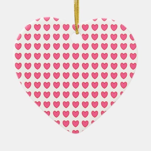 Polka Hearts Keramisch Ornament (Voorkant)