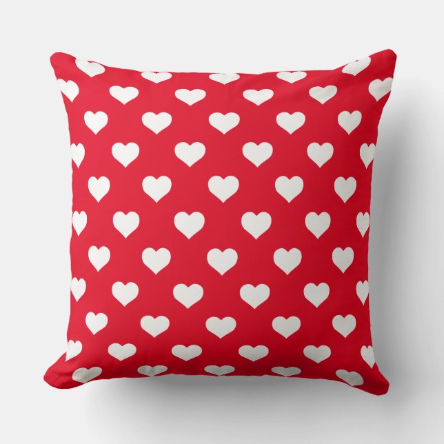 Polka Hearts Red Sierkussen (Voorkant)