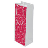 Polka Hearts Wine Gift Bag Wijn Cadeautas (Voorkant Gekanteld)