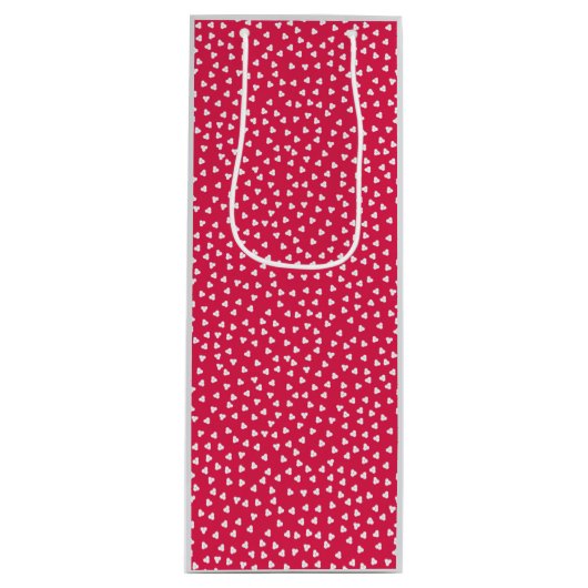 Polka Hearts Wine Gift Bag Wijn Cadeautas (Voorkant)