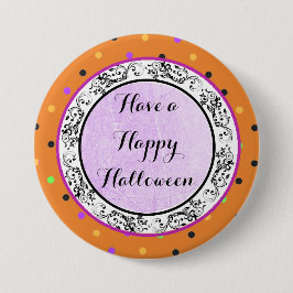Polka heeft een Happy Halloween Paarse Button