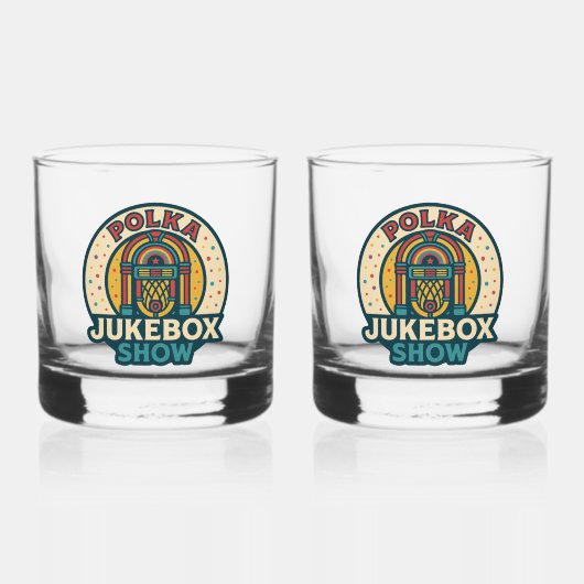 Polka Jukebox Logo Drinkservieset Whisky Glas (Voorkant)