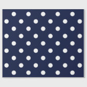 Polka Kleine Stippen Blauw Navy Wit Classic Elegan Cadeaupapier (Vlak)