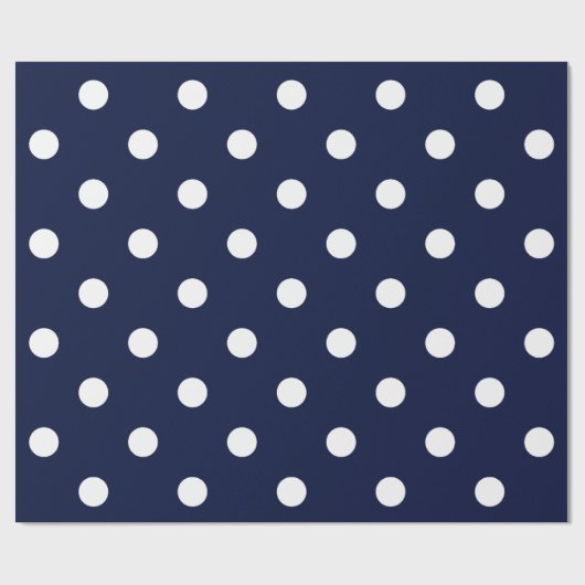 Polka Kleine Stippen Blauw Navy Wit Classic Elegan Cadeaupapier (Vlak)