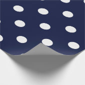 Polka Kleine Stippen Blauw Navy Wit Classic Elegan Cadeaupapier (Hoek)