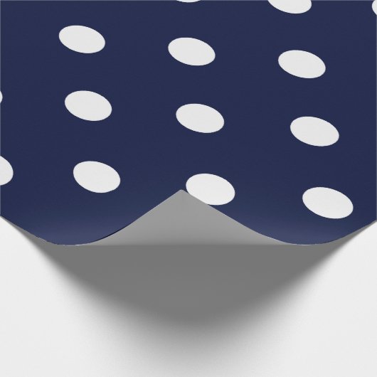 Polka Kleine Stippen Blauw Navy Wit Classic Elegan Cadeaupapier (Hoek)
