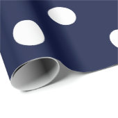 Polka Kleine Stippen Blauw Navy Wit Classic Elegan Cadeaupapier (Rol Hoek)