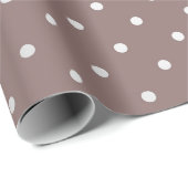 Polka Kleine Stippen Grijs Zilver Chocolade Bruin Cadeaupapier (Rol Hoek)