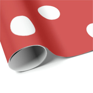 Polka Kleine Stippen Ladybird Levendig Rood Ruby W Cadeaupapier