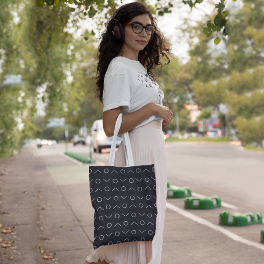 Polka lijnen tote bag