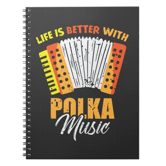 Polka Music Accordion Pools dansen Notitieboek (Voorkant)