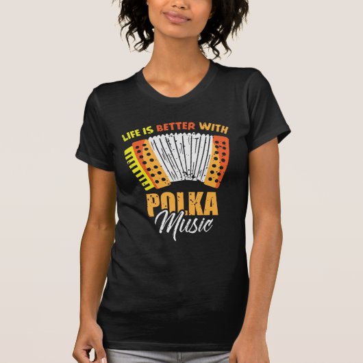 Polka Music Accordion Pools dansen T-shirt (Voorkant)