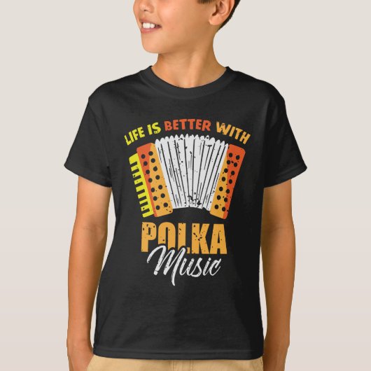 Polka Music Accordion Pools dansen T-shirt (Voorkant)