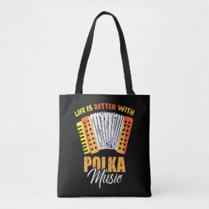 Polka Music Accordion Pools dansen Tote Bag