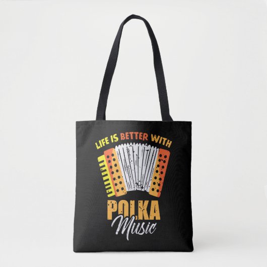 Polka Music Accordion Pools dansen Tote Bag (Voorkant)