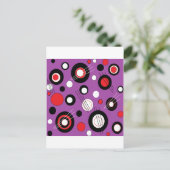 Polka Paarse Briefkaart (Staand voorkant)