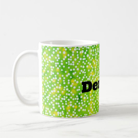 "Polka Perfection: Green Dotted Delight Mok" Koffiemok (Links)