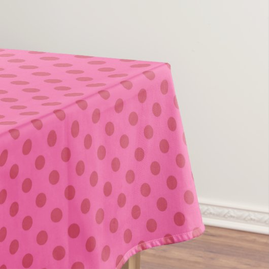 Polka pink, retro, roze tafelkleed (Voorbeeld)
