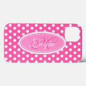 Polka-punt genaamd zacht roze wit Case-Mate iPhone case (Achterkant (horizontaal))