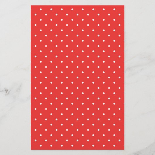 Polka punt rode witte achtergrond aangepaste sjabl briefpapier (Voorkant)