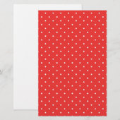 Polka punt rode witte achtergrond aangepaste sjabl briefpapier (Voorkant / Achterkant)