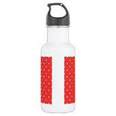 Polka punt rode witte achtergrond aangepaste sjabl waterfles (Achterkant)