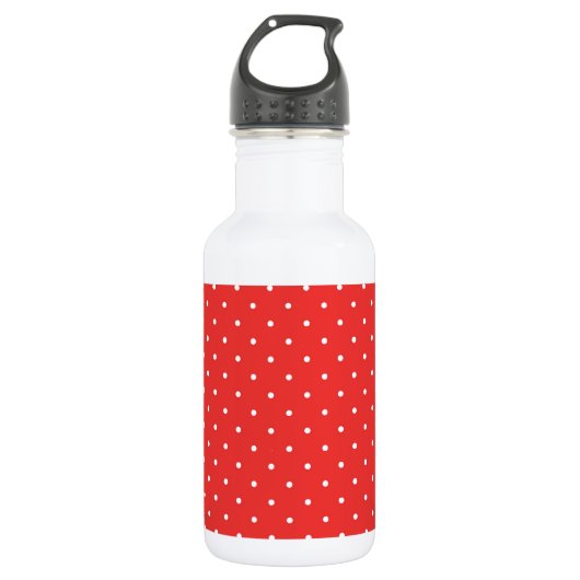Polka punt rode witte achtergrond aangepaste sjabl waterfles (Voorkant)