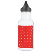 Polka punt rode witte achtergrond aangepaste sjabl waterfles (Rechts)