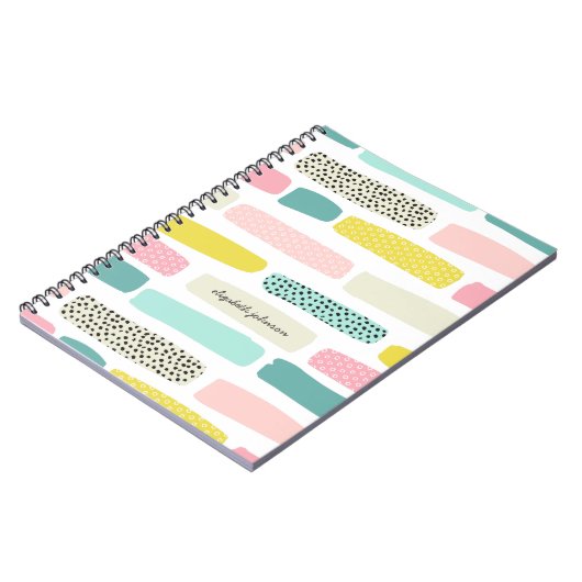 Polka-punten en penseelstreken. Modern abstract he Notitieboek (Linkerzijde)