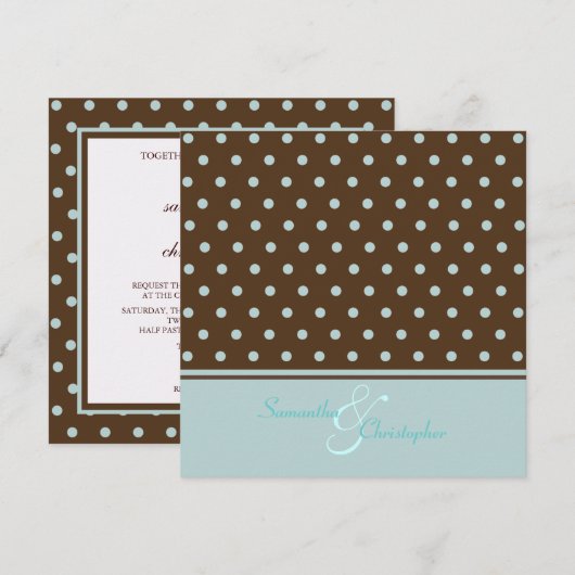 Polka-punten/hedendaagse uitnodigingen (Voorkant / Achterkant)