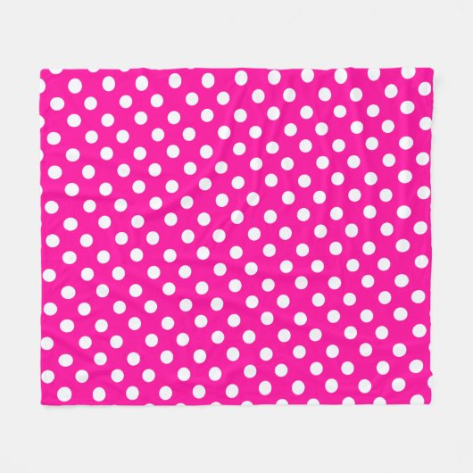 polka-punten in fluorescerende roze fleece deken (Voorkant (Horizontaal))