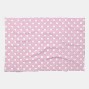 Polka-punten op zoete roze keukenhanddoek op de ac
