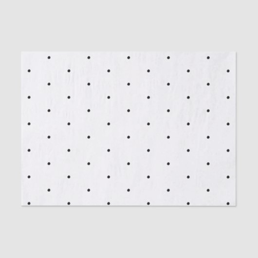 Polka-punten Zwart-wit patroon elegant Tissuepapier (Voorkant)