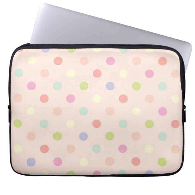 Polka-puntpatroon Laptop Sleeve (Voorkant)