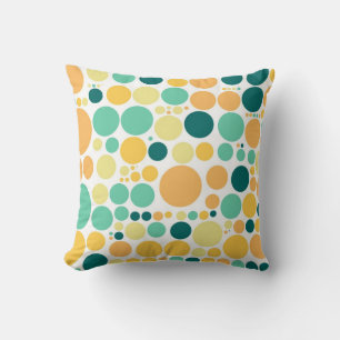 Polka-puntpatroon   Retro Oranje blauw Kussen
