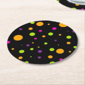 Polka-puntpatroon Ronde Kartonnen Onderzetter (Gebogen)