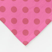 Polka puntroze, retro fleece deken (Hoek)
