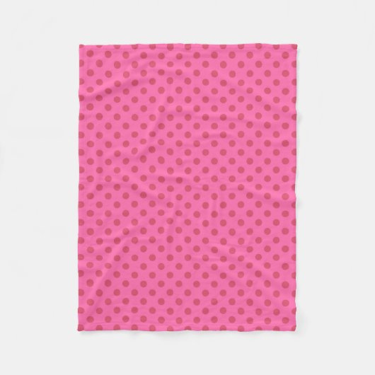 Polka puntroze, retro fleece deken (Voorkant)