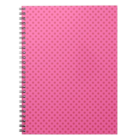 Polka puntroze, retro notitieboek (Voorkant)