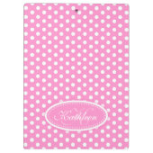 Polka-puntroze voegt jouw naam en initiaal klembor klembord (Achterkant)