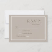 Polka punts white taupit minimalist bruiloft RSVP Kaart (Voorkant)