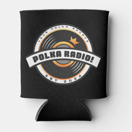 Polka Radio Can Koozie (Voorkant)