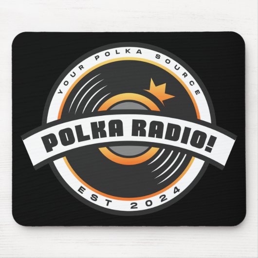 Polka Radio Muismat (Zwart) (Voorkant)